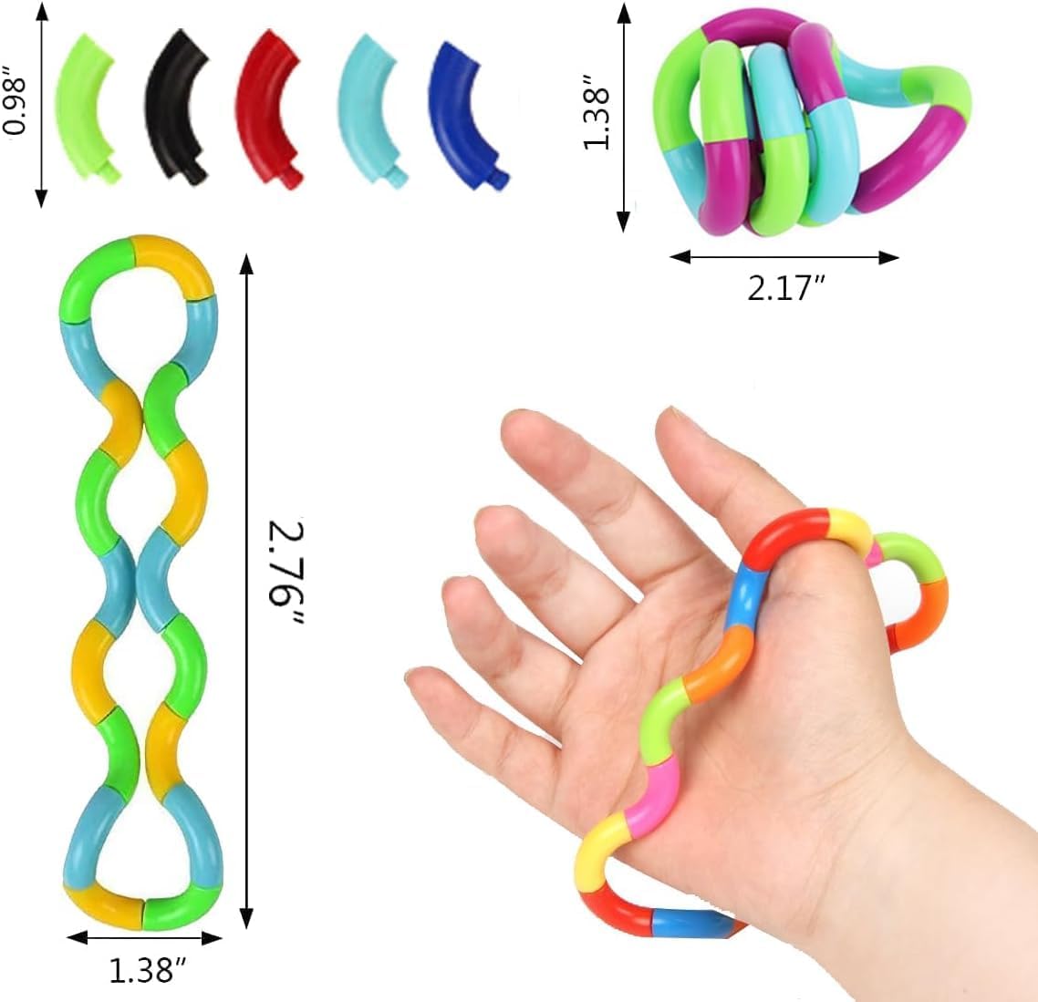 50PCS Random Multicolored Quiet Fidgets Toys for Unique Fidget Experience, Anti Anxiety Sensory Toys Combine into New Shapes,Brain Imagination Tools,Party Supplies