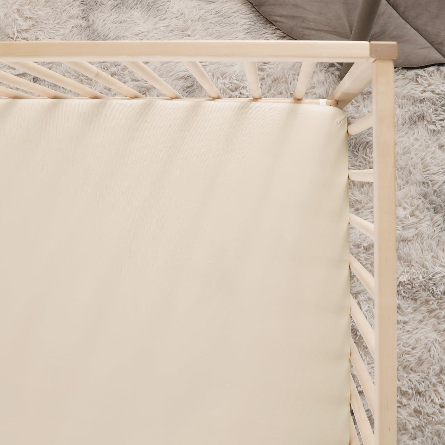 GRSSDER Mini Crib Sheets Fitted, Pack and Play Sheets 2 Pack, Ultra Soft Stretchy Pack N Play Sheets, Universal Fit for Playard Mattress, Jersey Crib Sheets Neutral for Boys and Girls, Beige/Gray