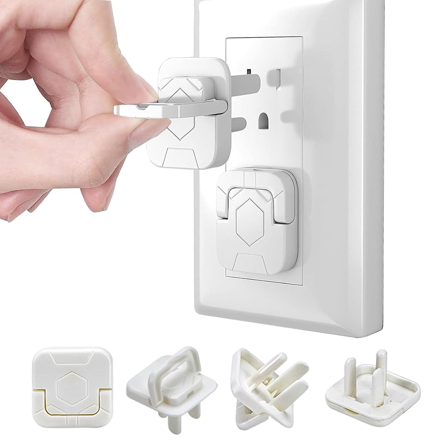 Outlet Covers Baby Proofing Plug - 60 Pack Socket Safety Plug Covers Electrical Outlets Cover Child Proof Protectors for Kids Home Safety 3-Prong Square with Handle Pull White Baby Essentials Items
