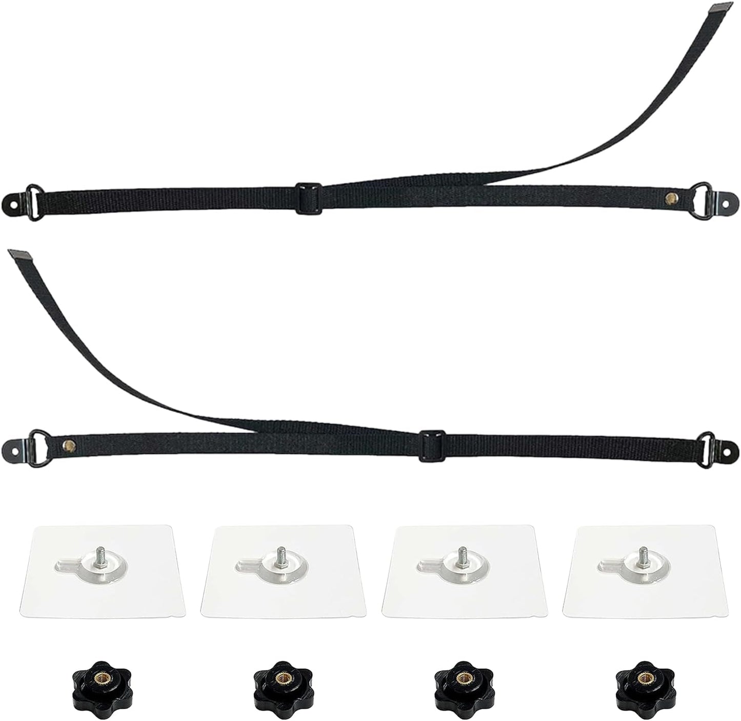 2 Pack Adjustable TV Safety Straps TV Wall Anchors No-Drill Adhesive Anti-Tip Furniture Anchors for Proofing Furniture Wall Anchors Flat Screens Fix to Wall,Cabinet,Stand Or Desk(COLOR:black)