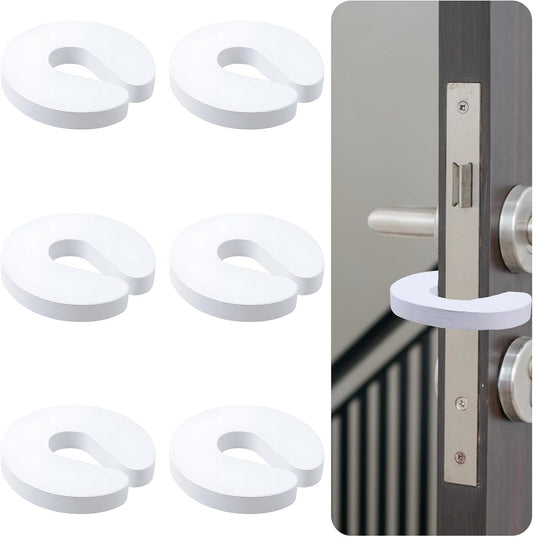 6 Pack Cat Safety Doors Stoppers Finger Pinch Guard EVA Foam Anti Door Slam Stopper to Keep Doors Open Stop Door from Slamming - White