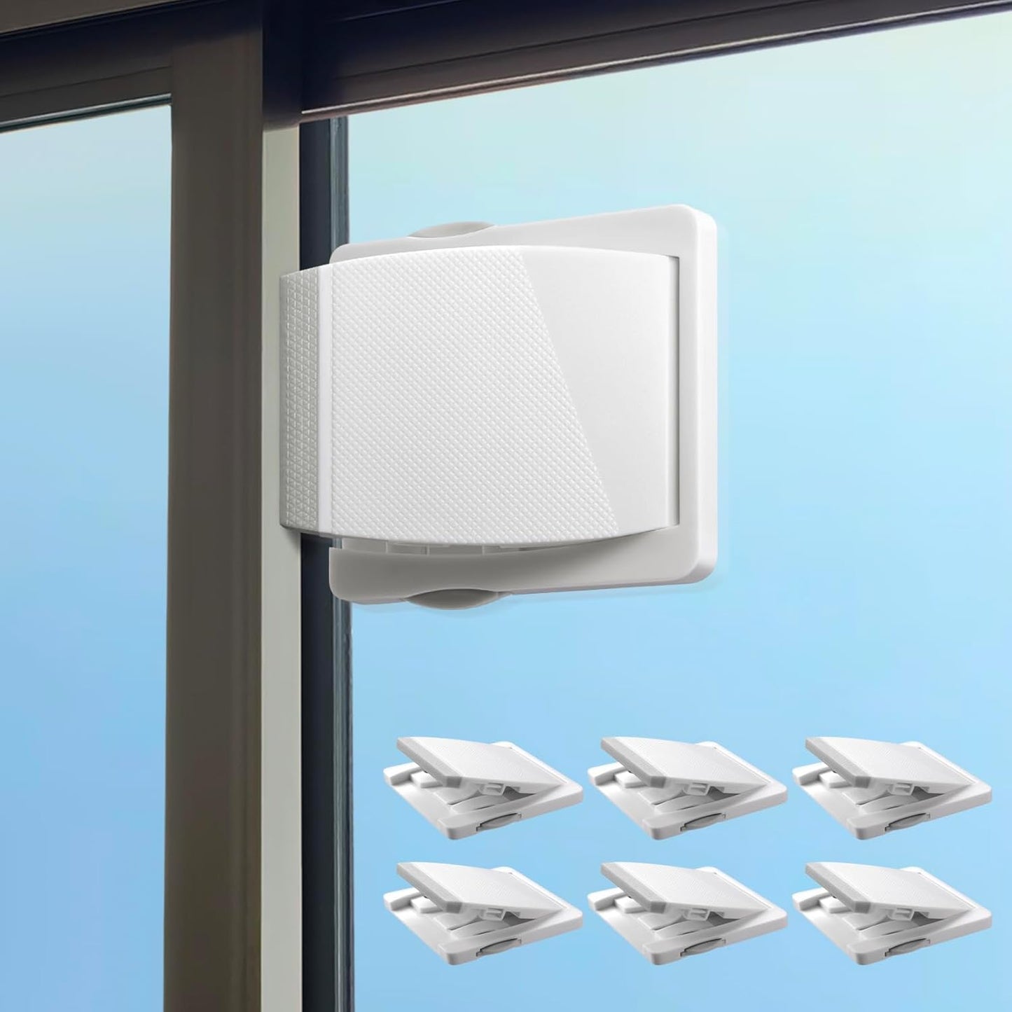 Sliding Door Lock, 6 Pack Child Safety Sliding Glass Door Lock for Sliding Glass Doors, Sliding Windows, Sliding Closet, etc. Easy to Installation Provides More Security for Your Baby and Pets