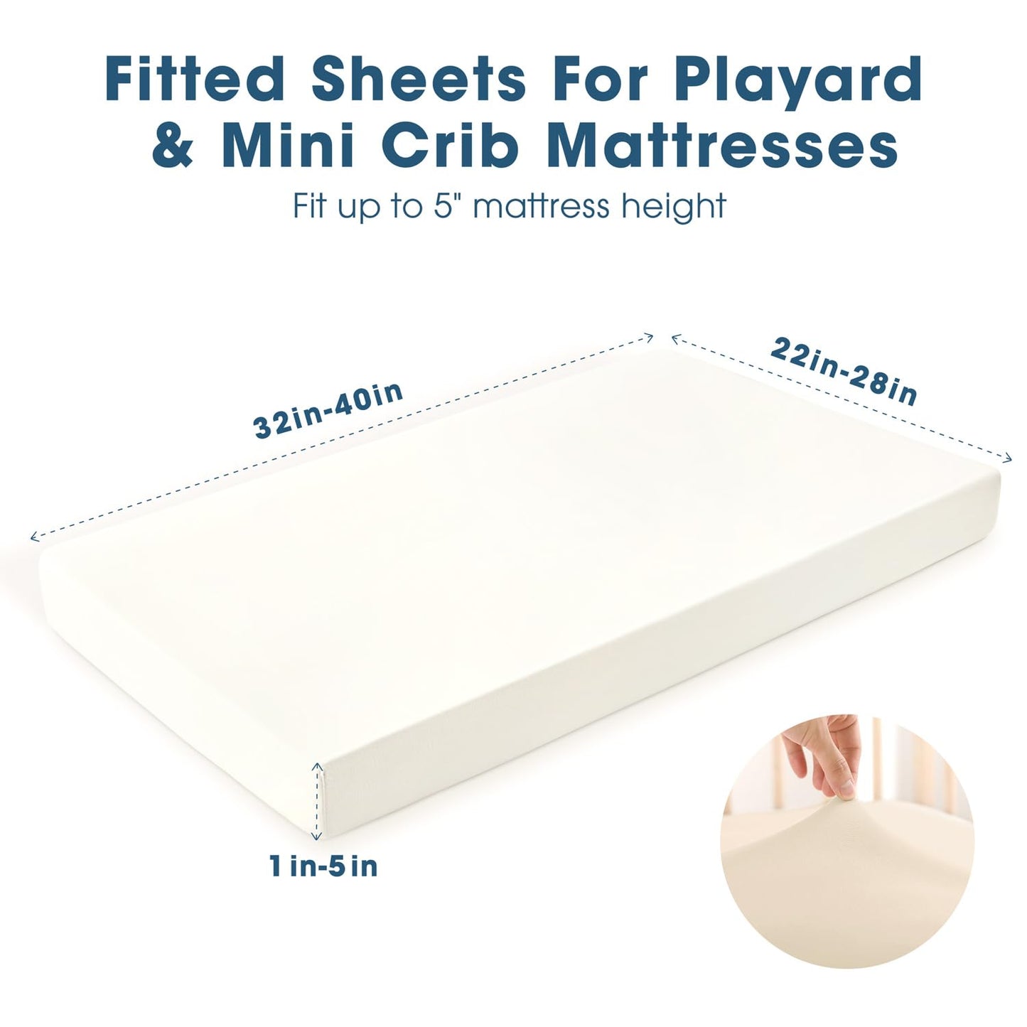 GRSSDER Mini Crib Sheets Fitted, Pack and Play Sheets 2 Pack, Ultra Soft Stretchy Pack N Play Sheets, Universal Fit for Playard Mattress, Jersey Crib Sheets Neutral for Boys and Girls, Beige/Gray