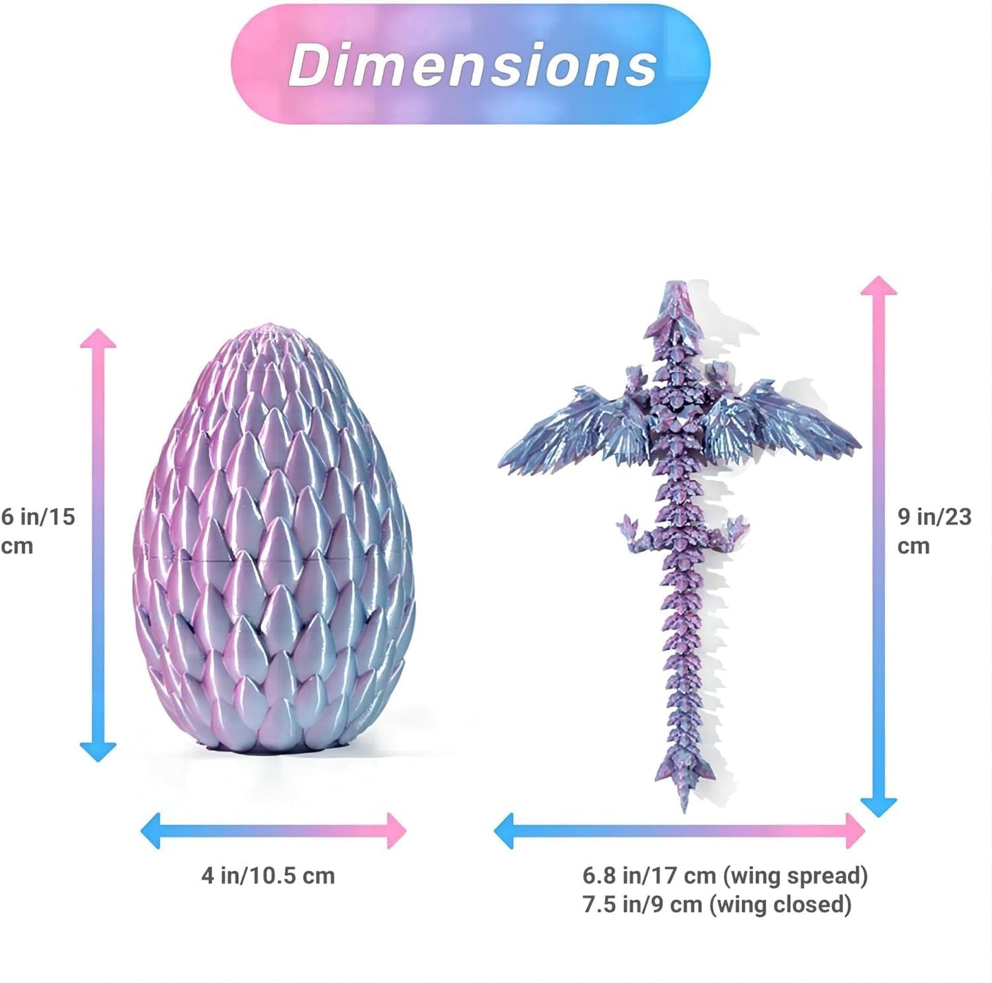 3D Printed Dragon Egg: Fun Dragon Egg Gift for Teen Son Girl，Home Office Decor Executive Desk Toys for Autism/ADHD, Red