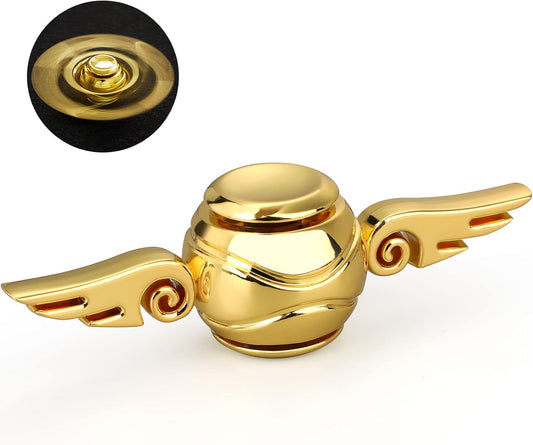 Golden Fidget Spinner Metal Toy for Kids Adults, Desk Toys Hand Finger Spinner Decoration, EDC Stress Relief Toy for Boys Age 3-12 Years Old Stocking Suffer for Boys Girls