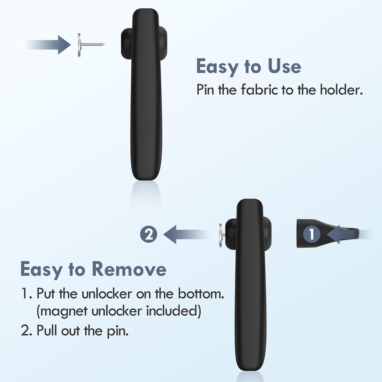 Airtag Holder for Kids Hidden 2 Pack Upgraded GPS Tracker Case, Anti-Removal Airtag Hard Case with Safety Pins, Avoid Airtag Loss, Suitable for Children, Elderly, Pets, Backpack, Luggage(Blue White)