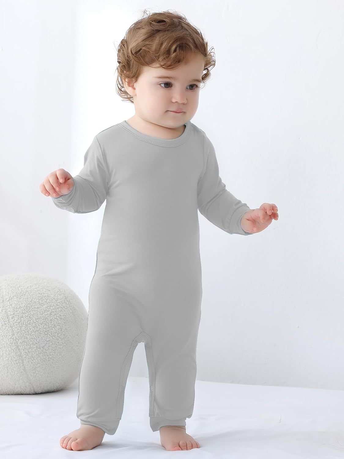 GUISBY Rayon Baby Pajamas, Long Sleeve with Snap Closure Pajamas Sleepers