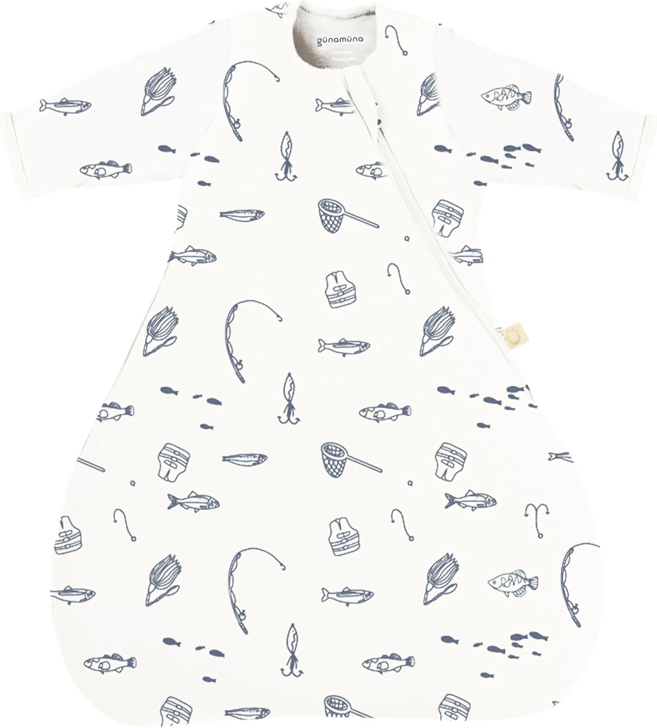 GUNAMUNA Long-Sleeve Transitional Swaddle Sleep Bag 1.0 TOG – Soothes Infants 3-6 Months, Easy Diaper Changes with WONDERZiP