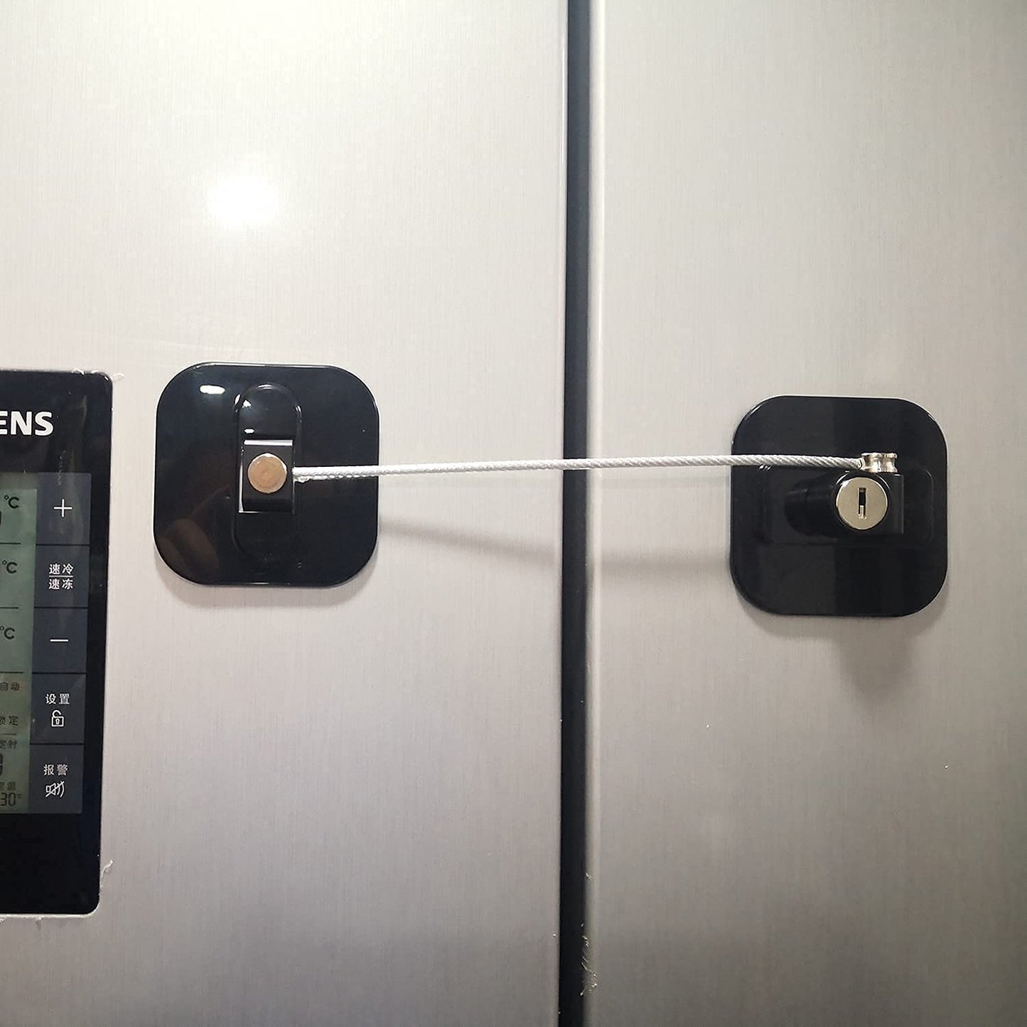 YEYA Upgraded Refrigerator Locks for Adults, Drawer Lock with Key, Cabinet Lock for Baby Proofing 2 Pack Black