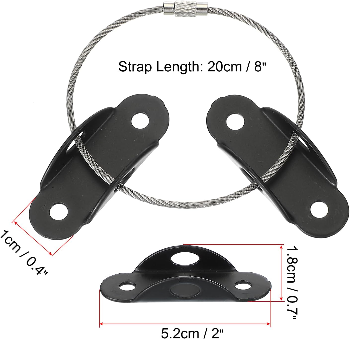 MECCANIXITY Furniture Anchors, 8 Inch Anti Tip Furniture Anchors Stainless Steel Furniture Securing Wall Anchors for Earthquake Straps Home Safety, Black 10 Sets