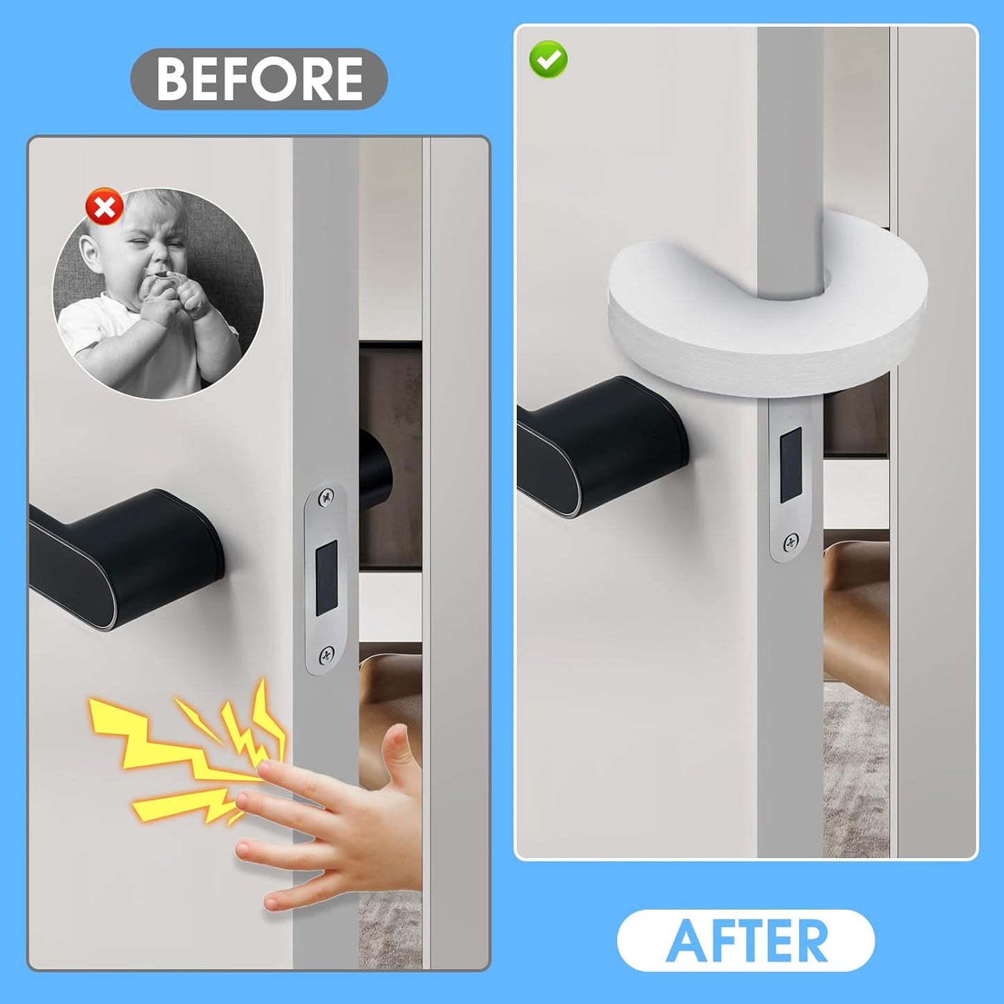 6 Pcs Foam Door Stopper,Child Proof Door Stopper,Doors Finger Pinch Guard,Baby Proof Doorstopper for Preventing Pinching,Slamming Doors and Children Being Locked in Rooms