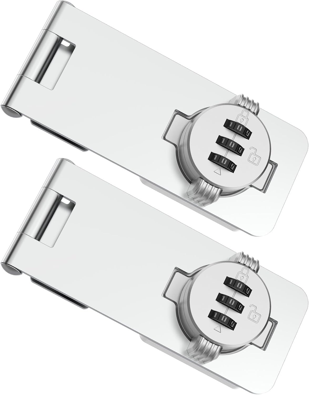 3-Digit Combination Cabinet Lock, 4.5" Keyless Safety Drawer Lock for Lockers, Small Doors, Closets, Storage, Office (2, Silver)