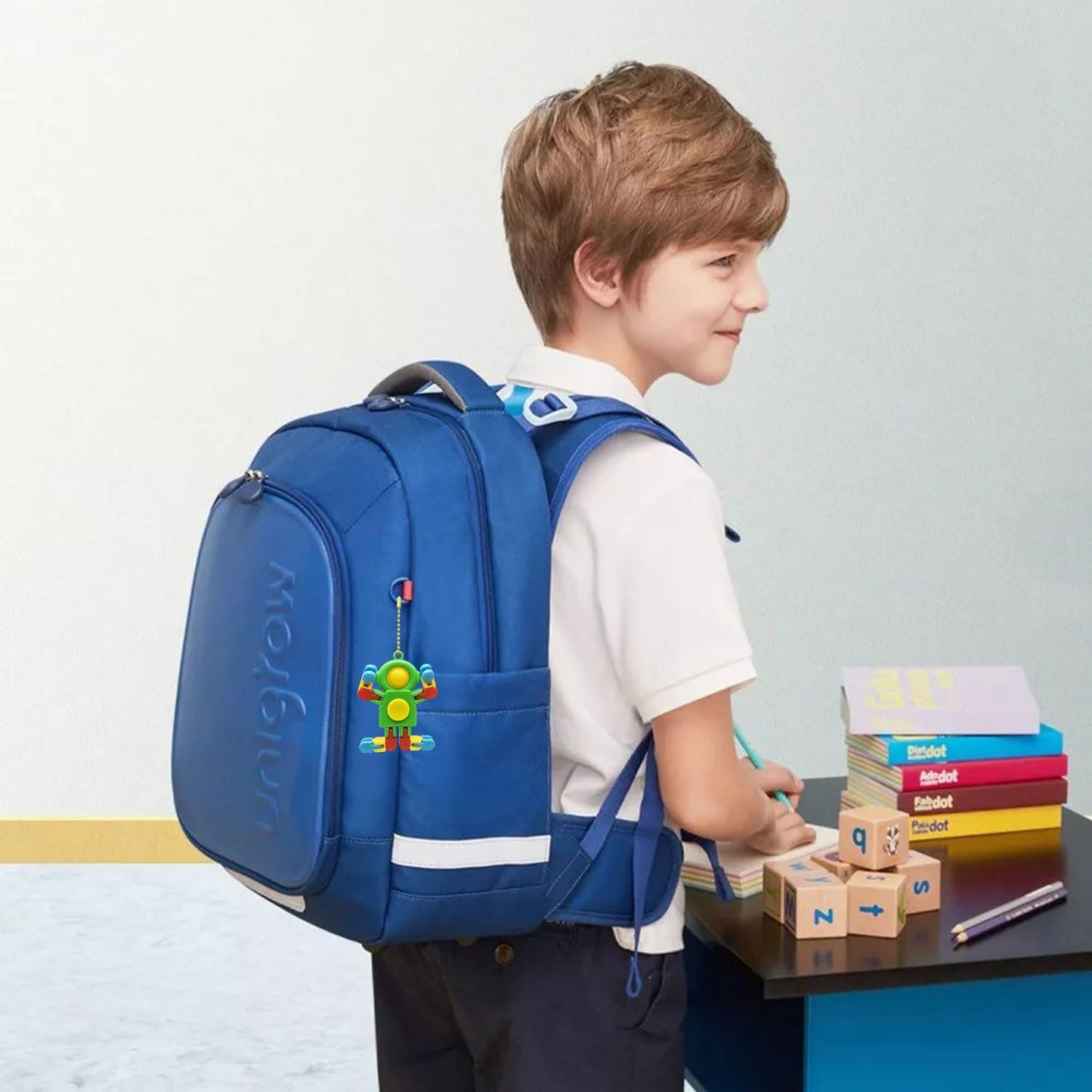 4 Pack New Fidgets Sensory Toys for Boys Girls, Transformable Fidget Spinners for Kids and Adults Key Chain Pop Robot Fingertip Fidget Toy, Birthday Party Favors, Gifts, Classroom Prizes