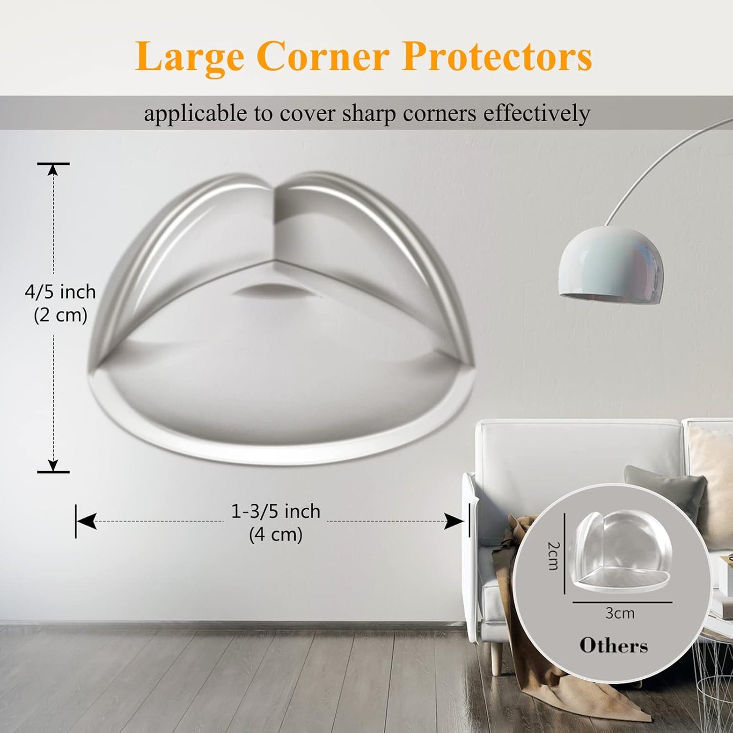 20 Pack Corner Protector Baby Proofing Safety Corner Guards for Furniture Clear Edge Protectors Bumper Child Proof Large Silicone Corner Covers Cushion for Table Desk Fireplace Against Sharp Corner