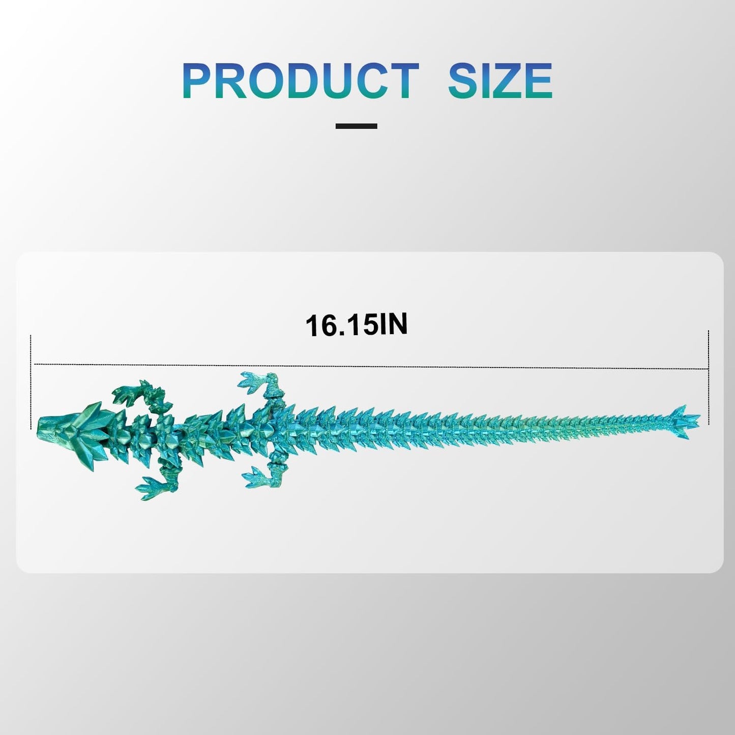 3D Printed Dragon with Dragon Egg 16.5'' Articulated Dragon Crystal Dragon Fidget Dragon Egg Toys Executive Desk Toys (Blue Green, Dragon & Egg)