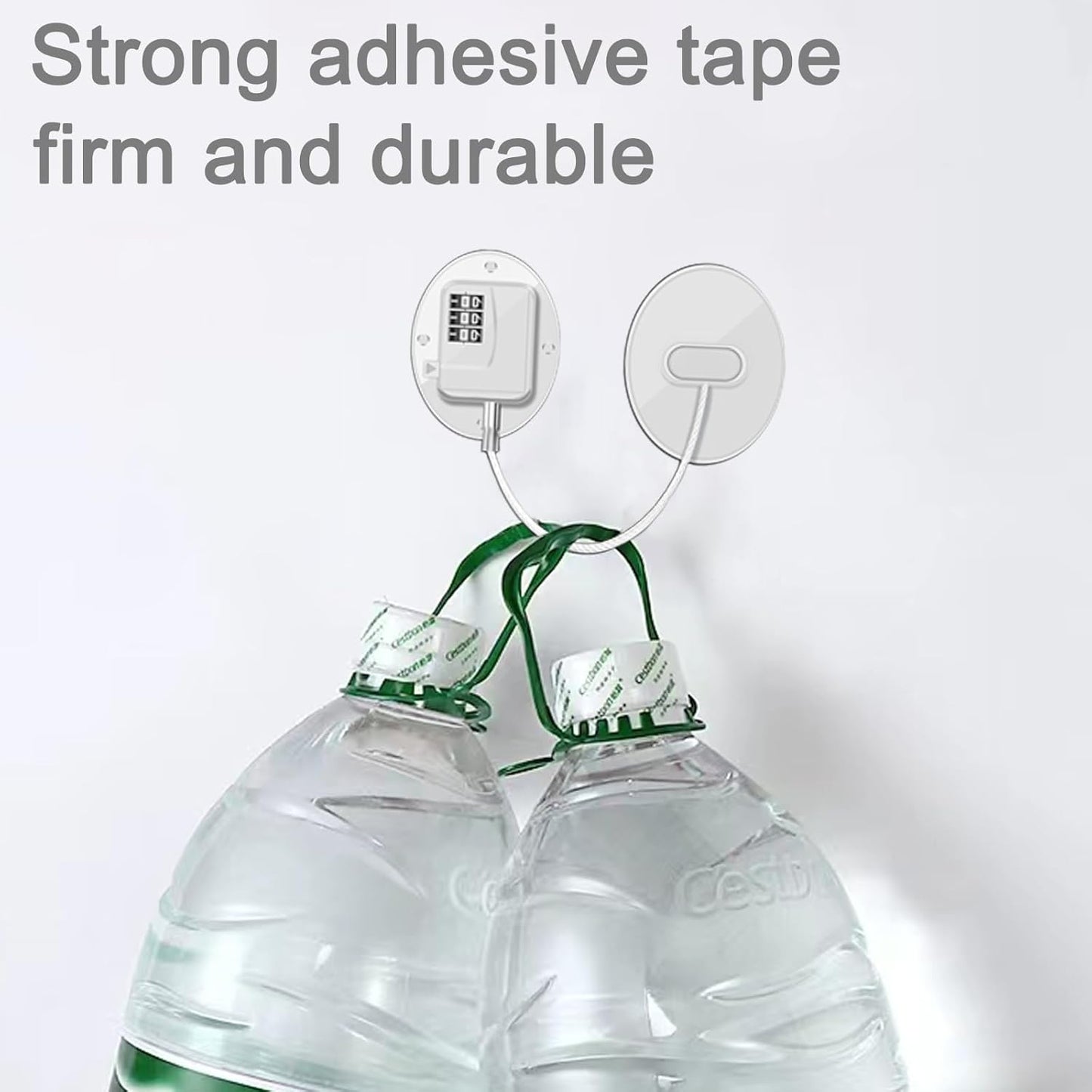 Heavy Duty Combination Refrigerator Lock (2 Pack) - Fridge Lock for Fridge, Cabinets, Drawers, Window and Cabinet Locks Baby Proofing, Strong Non-Marking Adhesive No Drilling (White)