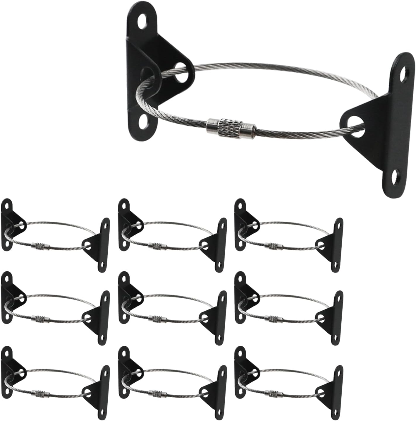 Oedema 10 Pcs Furniture Anchors Furniture Straps Anti Tip Furniture Anchor Securing Cabinet Bookcase Dresser Wall Anchors, Black