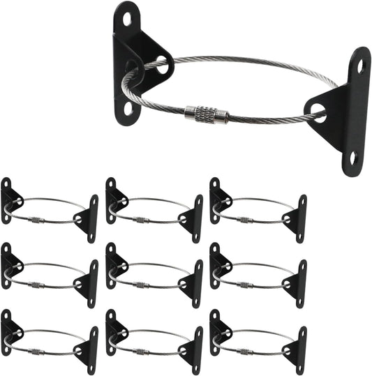 Oedema 10 Pcs Furniture Anchors Furniture Straps Anti Tip Furniture Anchor Securing Cabinet Bookcase Dresser Wall Anchors, Black