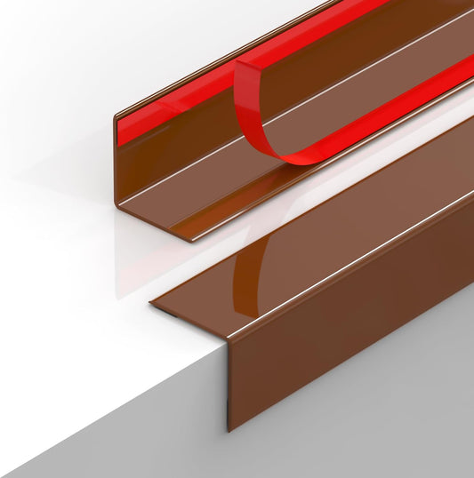 2PCS Wall Corner Protectors Guards - Self Adhesive Corner Protector & Corner Guards for Walls Edge Protection, Easy to Apply - No Tools Needed(Brown, 31.5"x1.18")