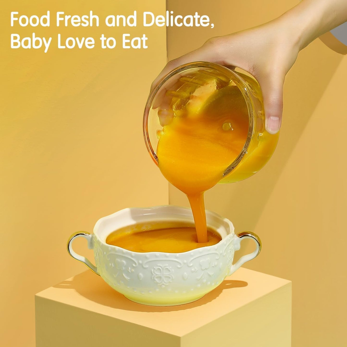 Baby Food Maker - Baby Food Processor for Baby Food, Fruit, Vegatable, Meat, Baby Food Puree Maker Make Fresh and Nutritious Meals for Your Little One, Mini, White, PY-892