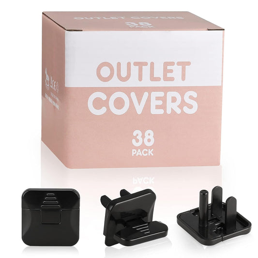 Outlet Covers Babepai 38-Pack Black Child Proof Electrical Protector Safety Improved Baby Safety Plug Covers