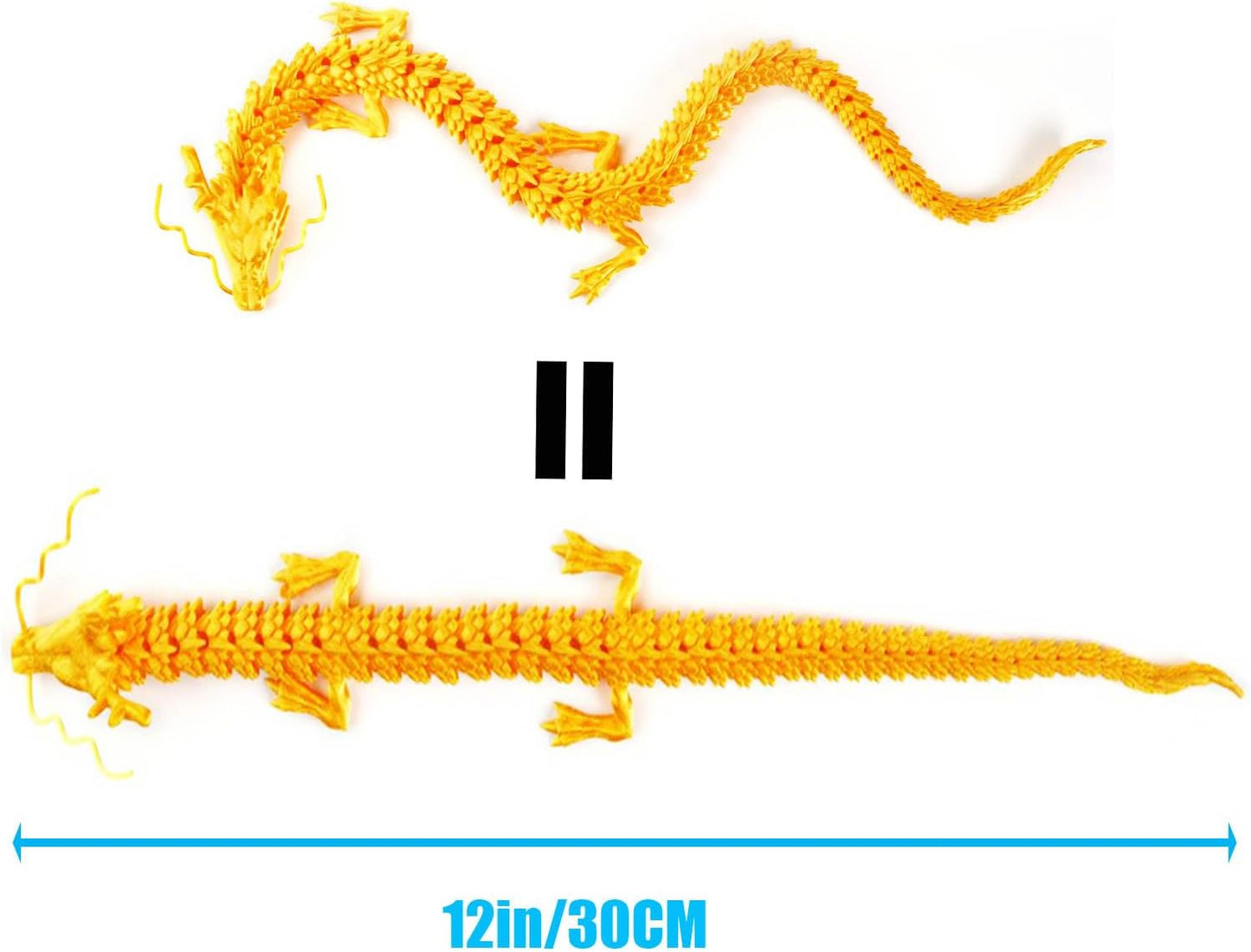 3D Printed Dragon - Articulated and Posable Toy for Car Decoration - Strikingly Realistic Dragon crystal Figure gifts (Gold)