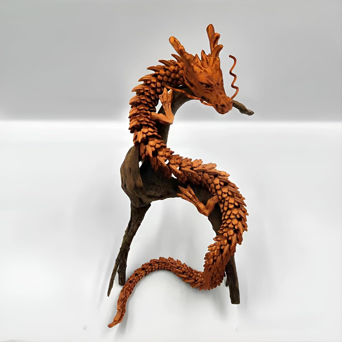 3D Printed Dragon Fidget Toy, 18in Surprise Mystery Dragon, Crystal Dragon Fidget Toy, Articulated Pye Dragon Fish/Display Cabinet/Home/Office Desktop Decor (Copper)