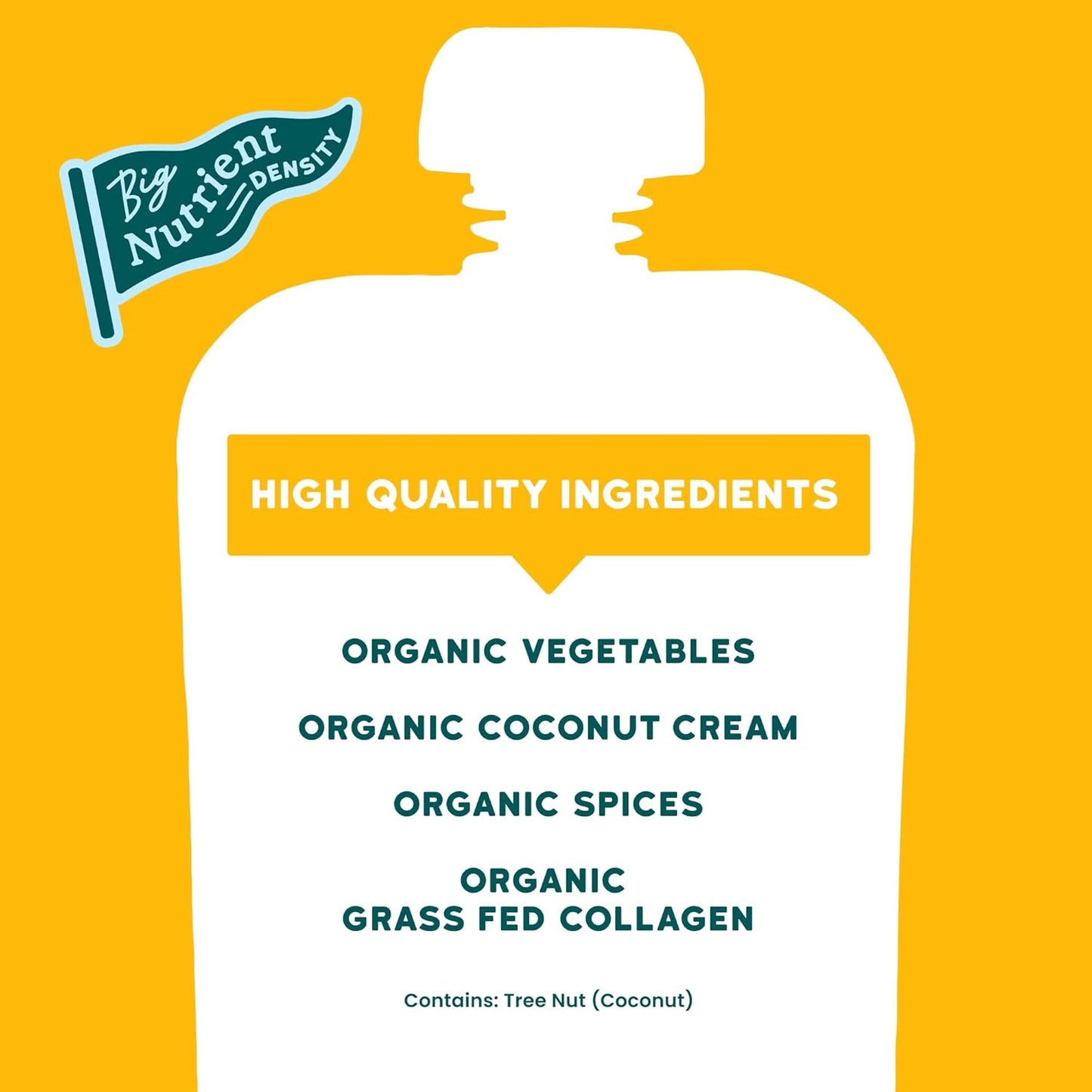 Serenity Kids 6+ Months Dairy-Free Smoothie Baby Food | USDA Organic | Grass Fed Collagen Protein | 3.5 Ounce BPA-Free Pouch | Sweet Potato Spice | 12 Count