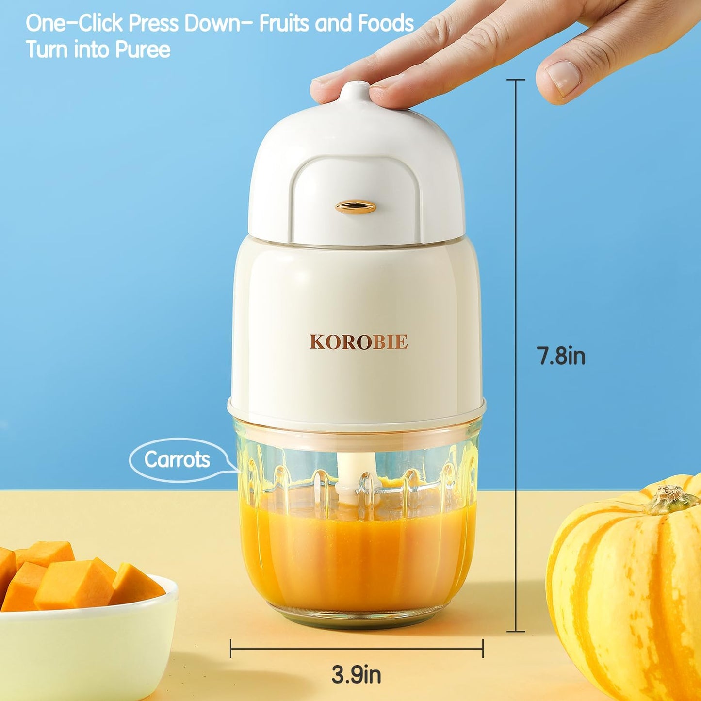 Baby Food Maker - Baby Food Processor for Baby Food, Fruit, Vegatable, Meat, Baby Food Puree Maker Make Fresh and Nutritious Meals for Your Little One, Mini, White, PY-892