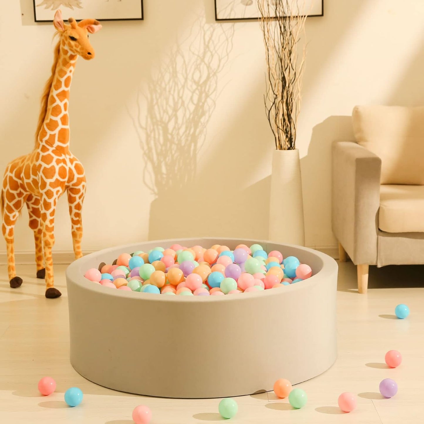 GOGOSO Ball Pits Balls for Toddlers Pack of 50 100 200 Plastics Shape Ball Non-Phthalate Non-BPA Non-Toxic 2.2-Inch Crush Proof Play Balls