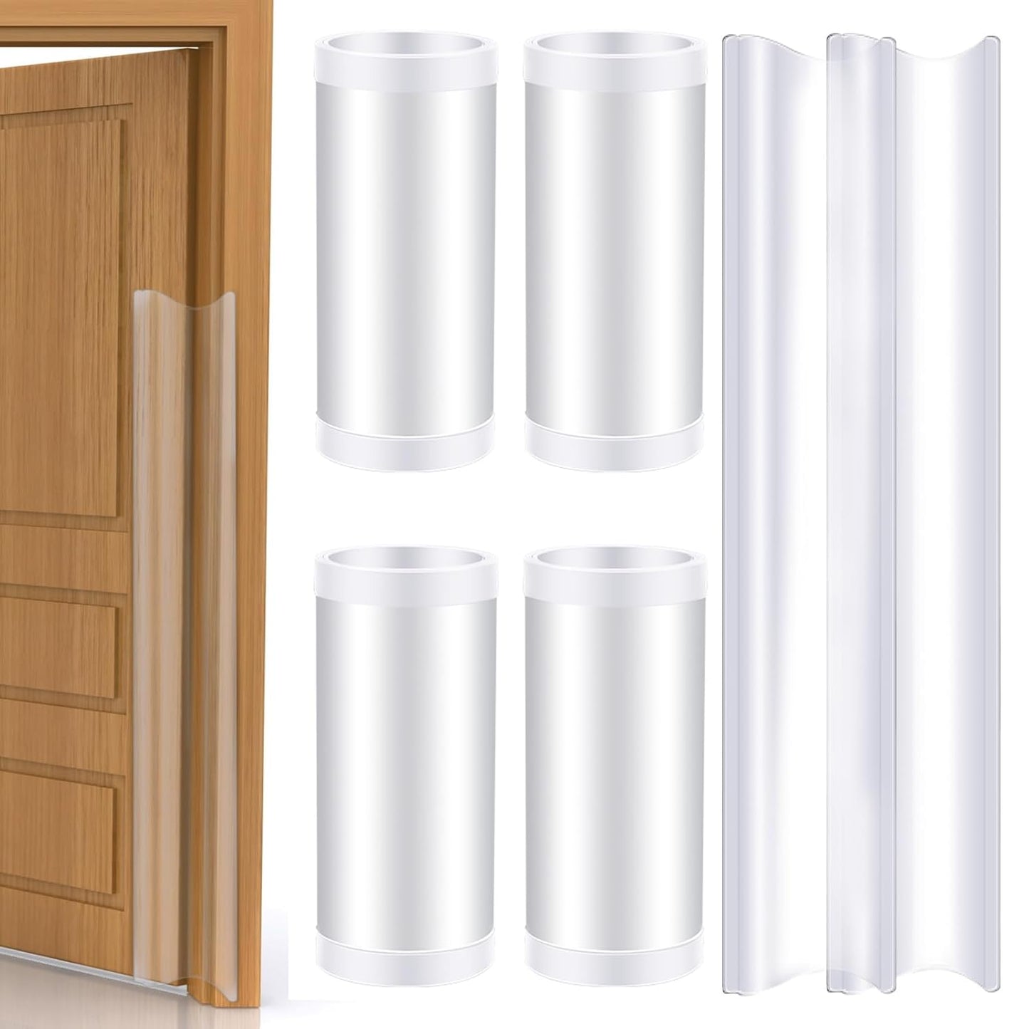 6 Pcs Door Pinch Guard Baby Proofing Jam Shield Door Finger Pinch Guard 47.2 x 7 Inch Hinge Cover Protectors for 90 and 180 Degree Gates Kids Pets Safety