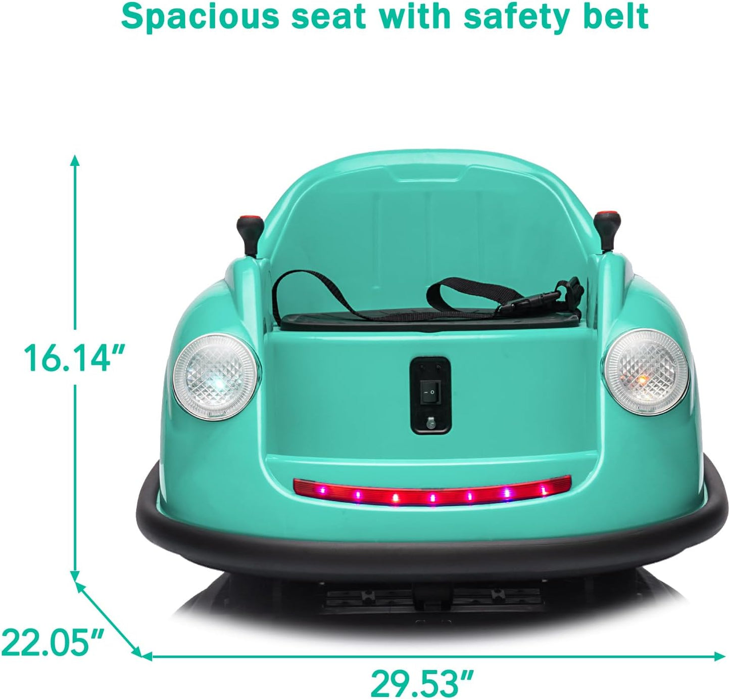 12V Bumper Car for Toddlers, Electric Toy Ride on Battery Car with Kids W/Parent Remote Control, 2-Speed, 360 Degree Spin, Music & LED Lights for Kids, Green