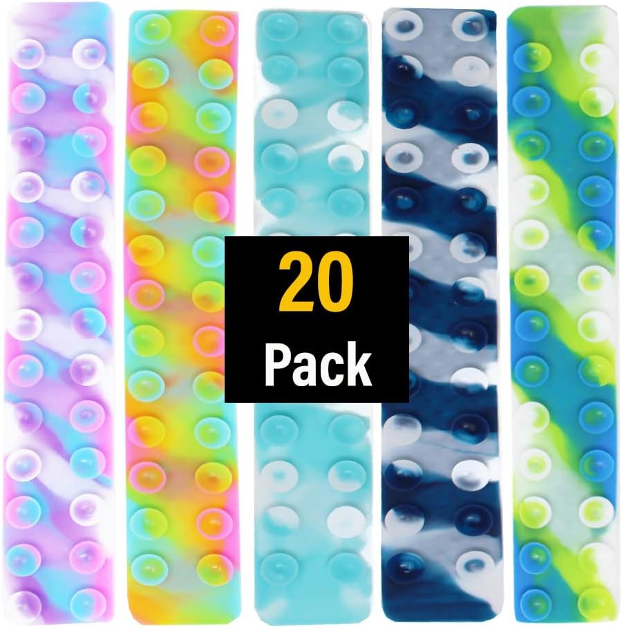 20 Pack Fidget Toys Party Favors Mini Push it Squid Pop Toy Sensory Squidopop Suction Cup Fidgets (20 Pack, Squidopop)
