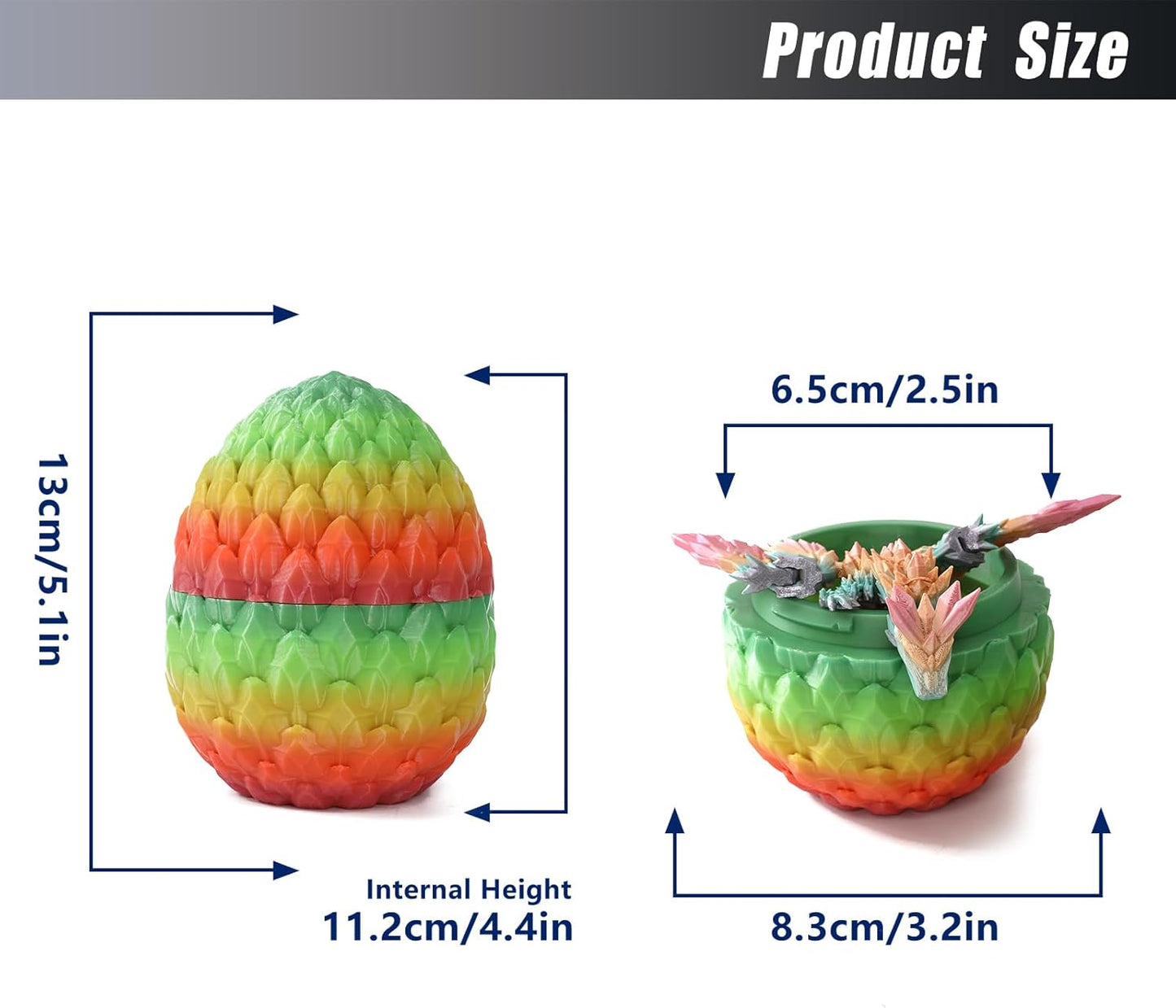 3D Printed Dragon Egg,Mystery Crystal Dragon Fidget Toys,Articulated Dragon,Home Desk Decor Easter Surprise Dinosaur Eggs,Adults Fidget Toys for Autism/ADHD