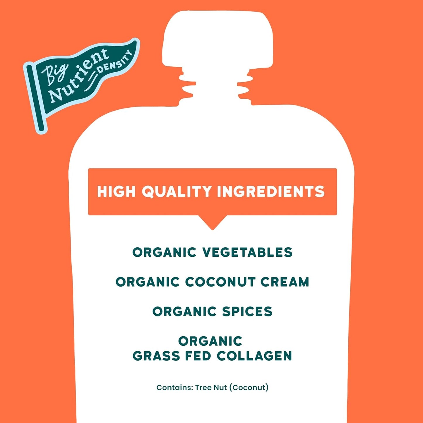 Serenity Kids 6+ Months Dairy-Free Smoothie Baby Food - USDA Organic Grass-Fed Collagen & Pumpkin Protein - 3.5 Oz BPA-Free Cans - Pumpkin Smoothie Baby Food - 6 Count