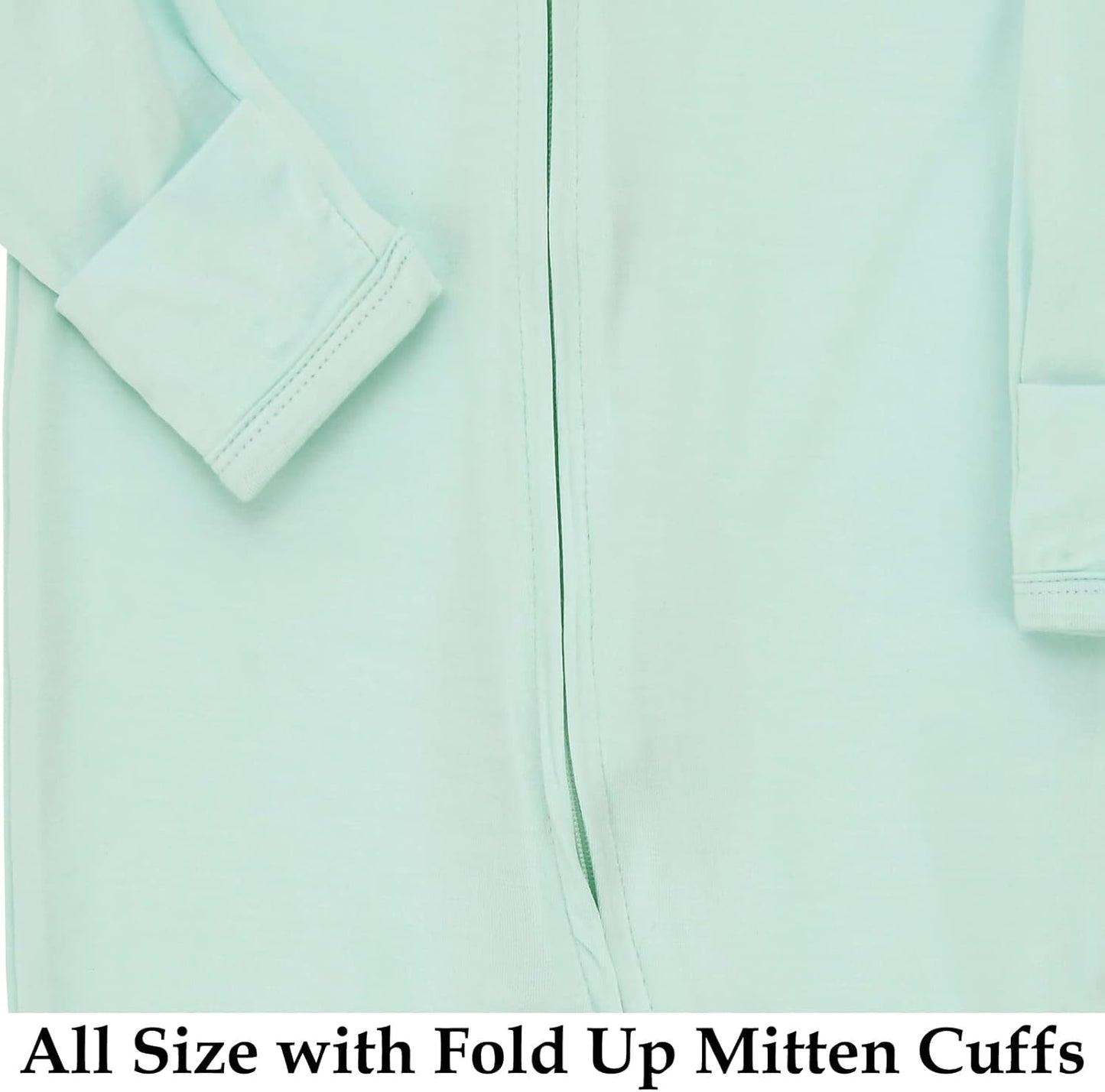 Aablexema Baby Zipper Pajamas Bamboo Rayon, 3pcs Unisex Infant Onesie with Mitten Long Sleeve Footed Pjs