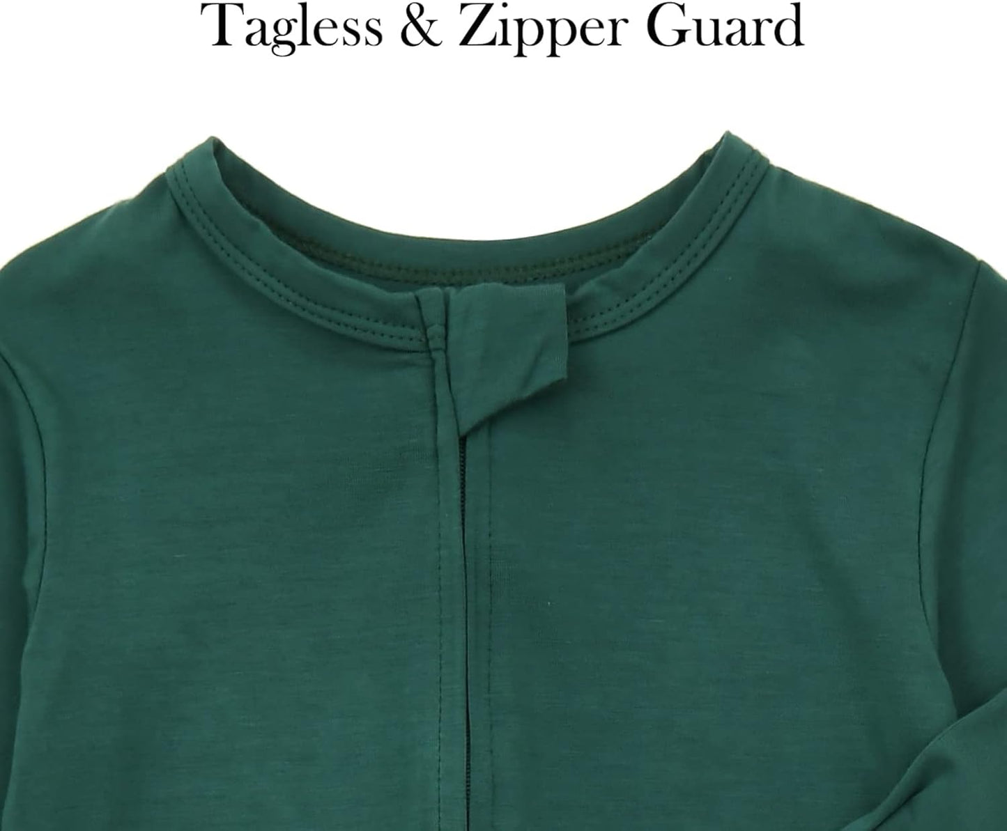 Aablexema Baby Zipper Pajamas Bamboo Rayon, 3pcs Unisex Infant Onesie with Mitten Long Sleeve Footed Pjs