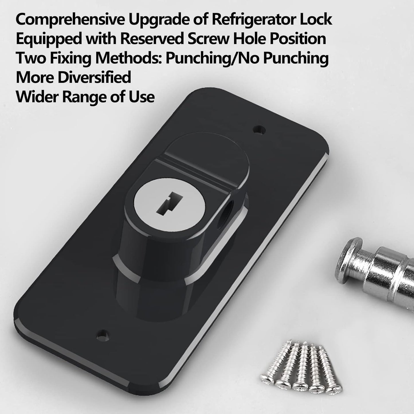 Refrigerator Lock with Key, Fridge Locks,Lock for Fridge Freezer, Cabinets and Drawers, Air Oven Air Fryer, Closets, Windows, 2 Pack Refrigerator Lock with 4 Keys (White-Mini)