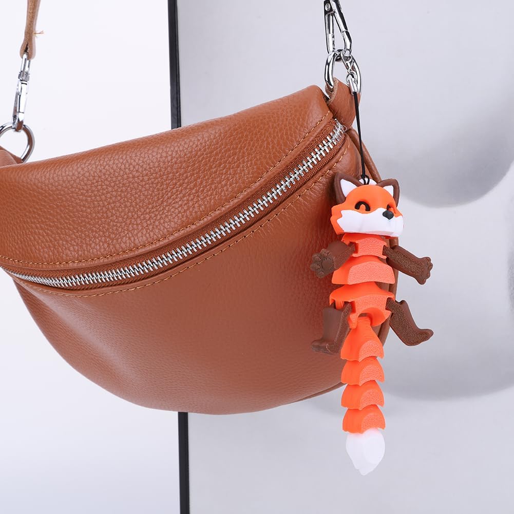 3D Printed Articulating Fox Sculpture,1PCS 3D Printed Animals Toy,Adorable Animal Figurine,Crystal Fox Fidget Toys,Adults Fidget Toys for Autism ADHD,Home Office Decor (Orange Fox)