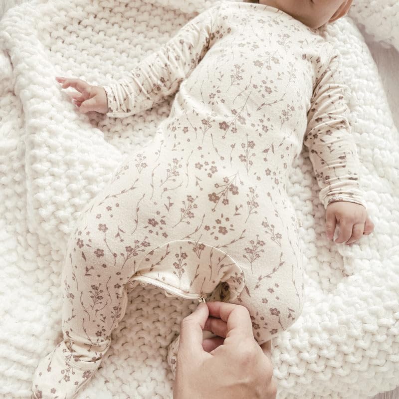 GUNAMUNA Unisex Baby Toddler Ultra-Soft Convertible Pajama, Footie or Romper Sleeper with Diaper Zipper, Newborn to 24 Months