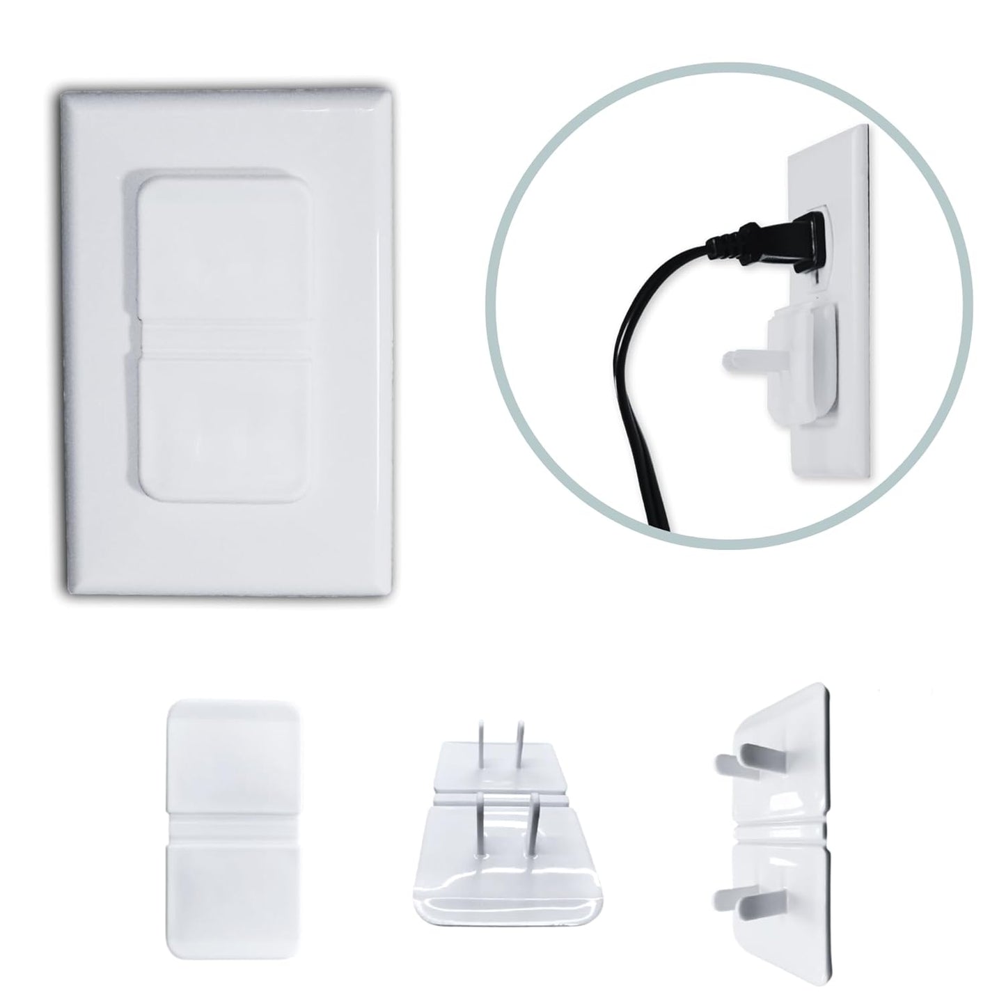 White Double Outlet Covers Baby Proofing (10 Pack, 20 Sockets) | Baby Proof Plug Covers for Electrical Outlets | Safe & Secure Baby Safety Products | Childproof Socket Covers Protect Toddlers & Babies