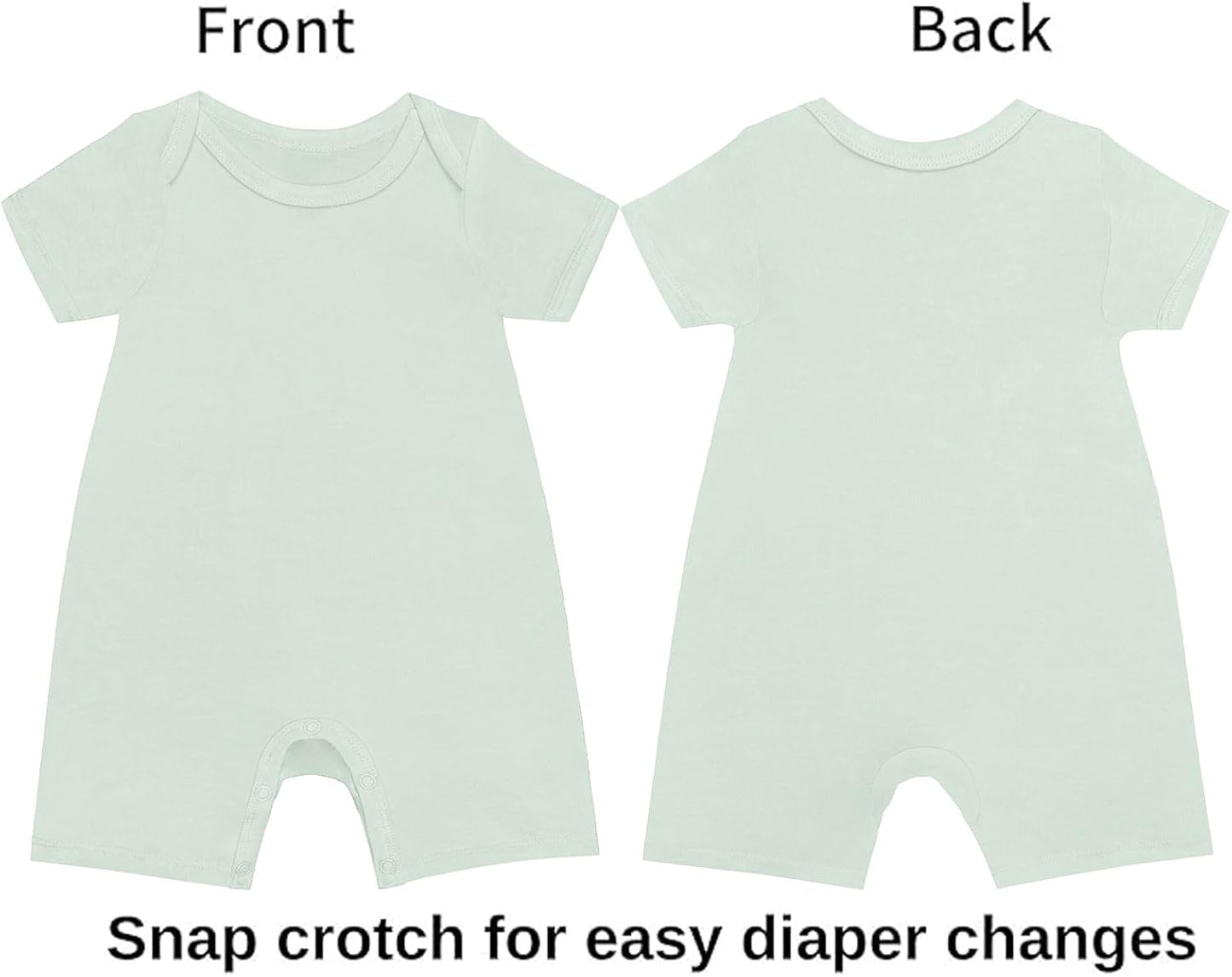 GUISBY Rayon Baby Pajamas, Short Sleeve Footless Rompers, Snap Closure Sleeper for Boy Girls