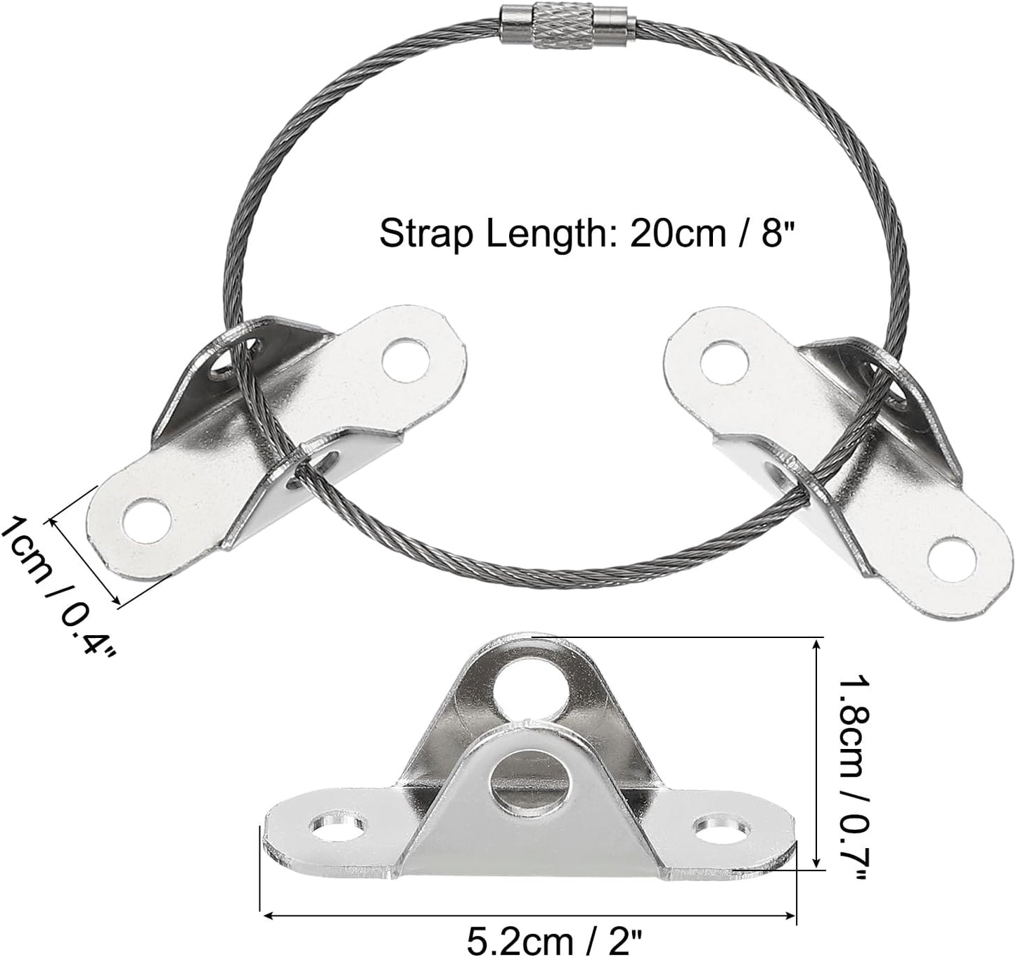 MECCANIXITY Furniture Anchors, 8 Inch Anti Tip Furniture Anchors Stainless Steel Furniture Securing Wall Anchors for Earthquake Straps Home Safety, Silver 6 Sets