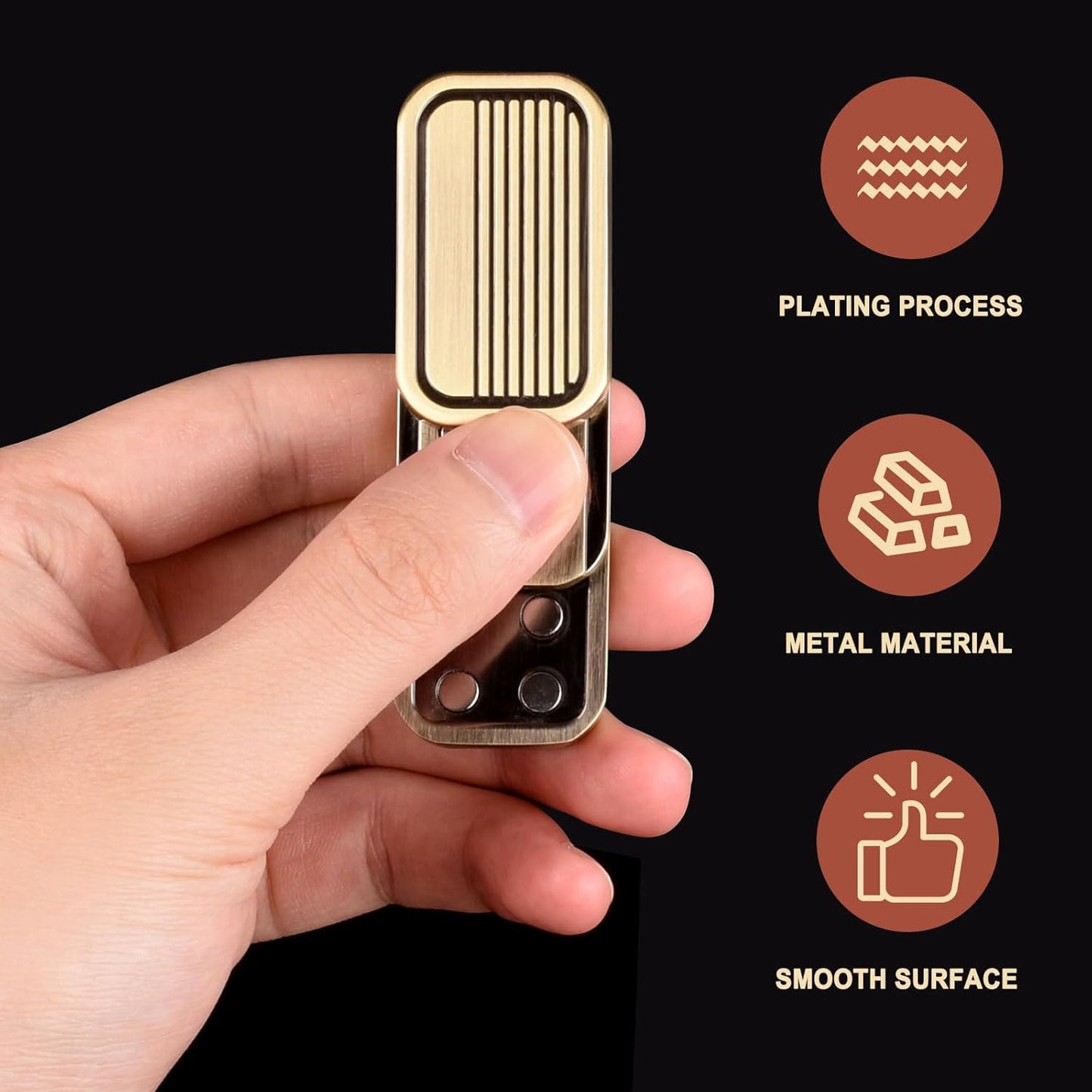 2 Pack EDC Metal Fidget Slider Toys- Stress Relief Toy Metal Slider Fidget Office Desk Toys for Adults (Poker Fidget Slider K+CP3)