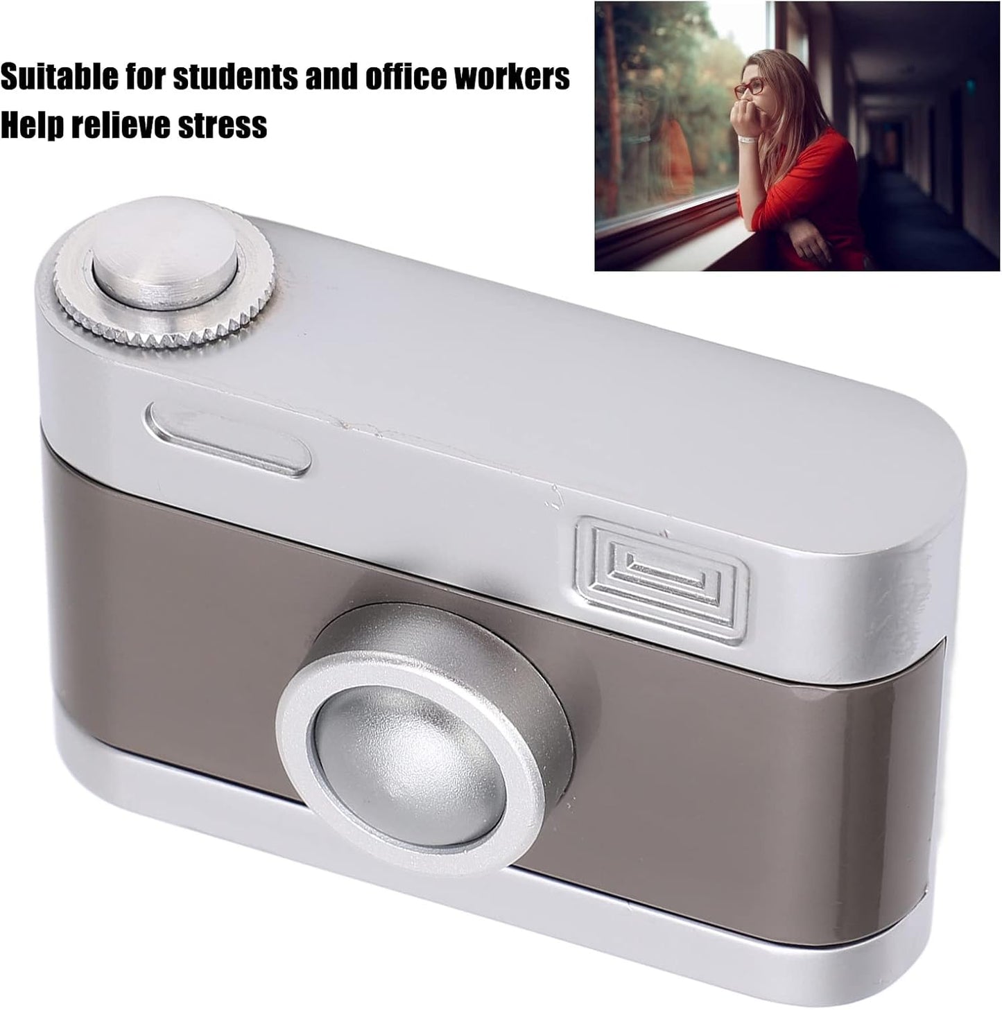 Adult Metal Press Click Anxiety Stress Relief Slider Toy Camera Shaped ADHD Push Slider Toy Sensory Toys Office Desk Toys