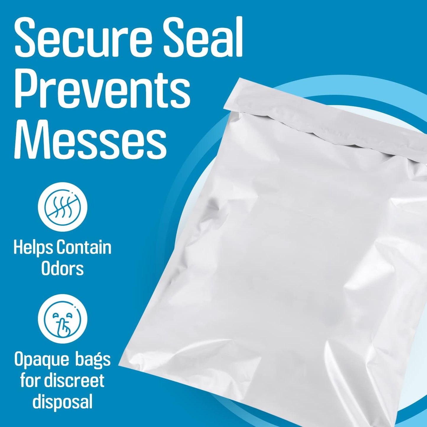 IMPRESA Disposable Adult Diaper Bags - 75-Pack, 12 x 15 in, Unscented - Odor-Proof, Leak-Proof & Tear-Resistant - Extra-Thick Bags for Adult Diapers & Incontinence Pads