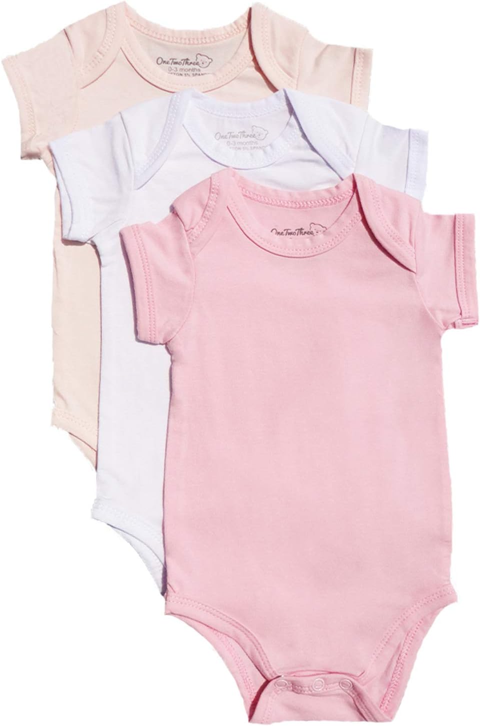 123 Bear Baby Cotton Spandex short-sleeve bodysuits unisex boy girl