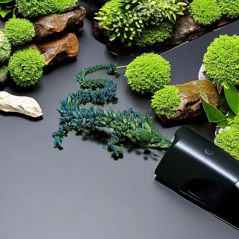 3D Printed Dragon Egg, 12inch Dragon Fidget Toys with Wings Easter Basket Stuffers Executive Desk Toys Crystal Dragon for Autism/ADHD Home Office Decor