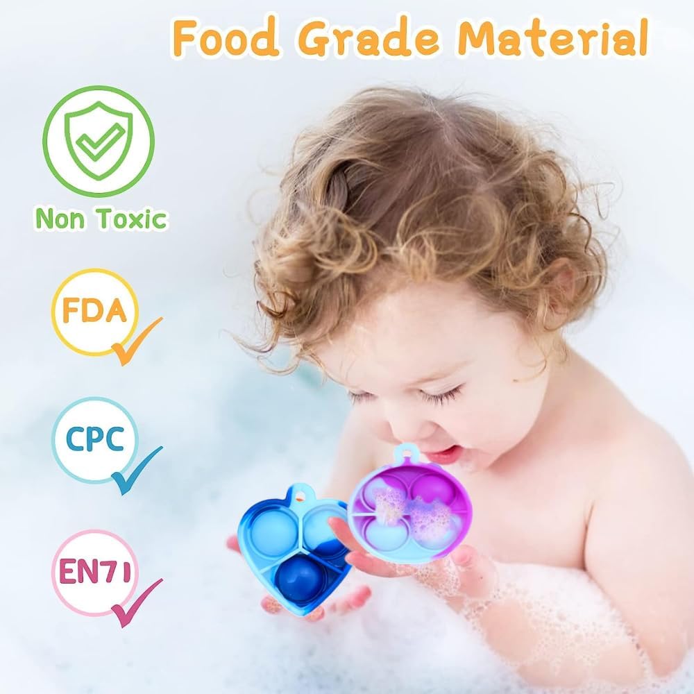 100pcs 1.5in Random Pop Bubble Fidget Sensory Toys, Pop Toy Bulk for Party Favor, Classroom Student Prizes Easter Basket Goodie Bag Stuffers Christmas Valentine Gift for Kid