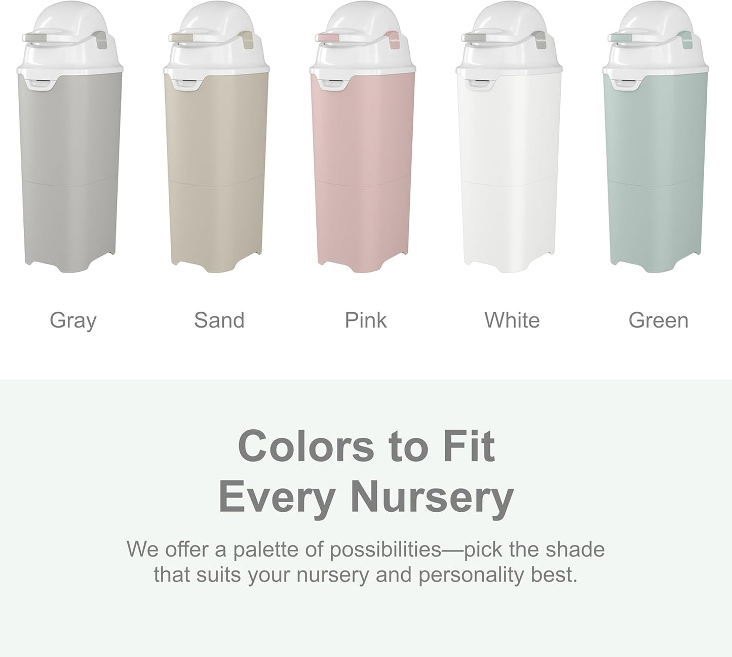 Foundations Tall Diaper Pail with Airtight Lid - Durable & Odorless Diaper Disposal, Large Capacity, Holds up to 60 Newborn Diapers, Refill with Any Bags - Pink